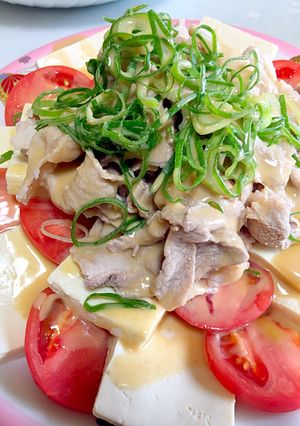 簡単なヘルシー豆腐と冷しゃぶのサラダ-レシピのメイン写真