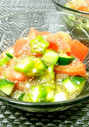 さっぱり✿夏野菜のチアシードサラダ♪-レシピのメイン写真