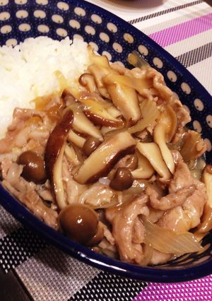 ノンオイル 簡単きのこ丼-レシピのメイン写真