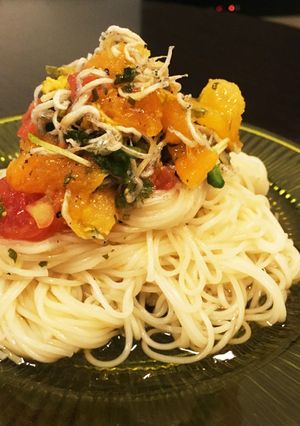 さっぱりトマト素麺( ´ ▽ ` )ノ-レシピのメイン写真