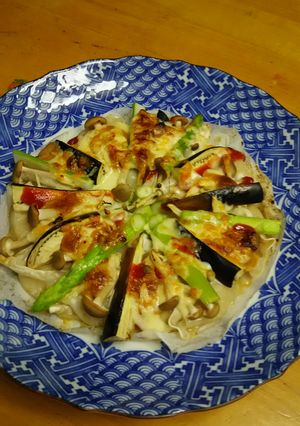 餃子クラストde和風ﾋﾟｯﾂｧ-レシピのメイン写真