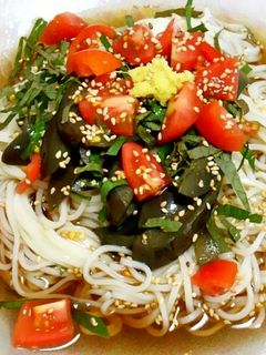 煮びたし茄子とトマトの爽やかそうめん-レシピのメイン写真