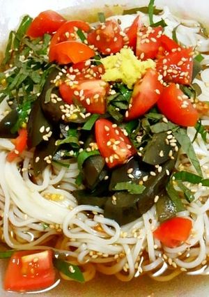 煮びたし茄子とトマトの爽やかそうめん-レシピのメイン写真