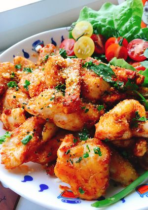 ナポリタン風ささみのケチャマヨカレー炒め-レシピのメイン写真
