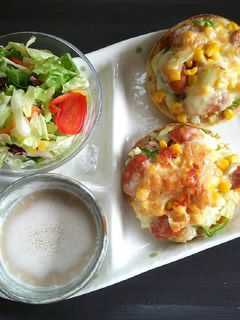 簡単♡マフィンdeチョリソーチーズピザ♪-レシピのメイン写真
