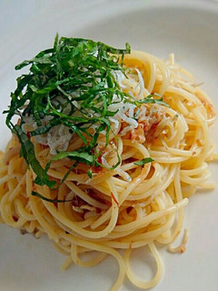 鰹節香る梅しらすの冷製パスタ-レシピのメイン写真