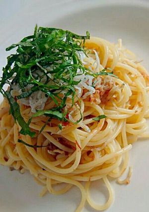 鰹節香る梅しらすの冷製パスタ-レシピのメイン写真