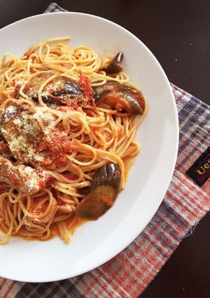 ズボラさんの簡単トマト茄子パスタ♪-レシピのメイン写真