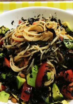 海苔ふりかけたっぷりのサラダパスタ-レシピのメイン写真