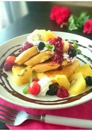 HM&秘技で簡単★ふわ②スフレパンケーキ-レシピのメイン写真