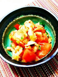 夏のトマト鶏皮ポン酢-レシピのメイン写真