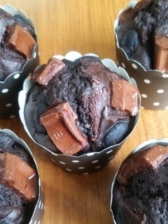 黒豆とチョコのブラックココアマフィン-レシピのメイン写真