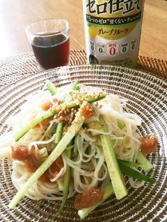 キュウリと梅和えそうめん-レシピのメイン写真