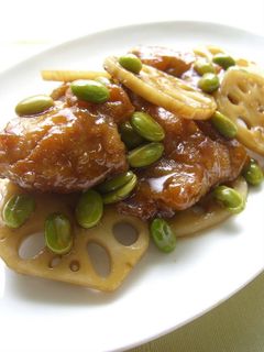 簡単♪鶏の唐揚げとれんこんの甘辛煮♪-レシピのメイン写真