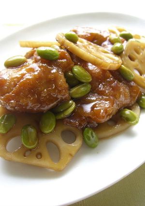 簡単♪鶏の唐揚げとれんこんの甘辛煮♪-レシピのメイン写真
