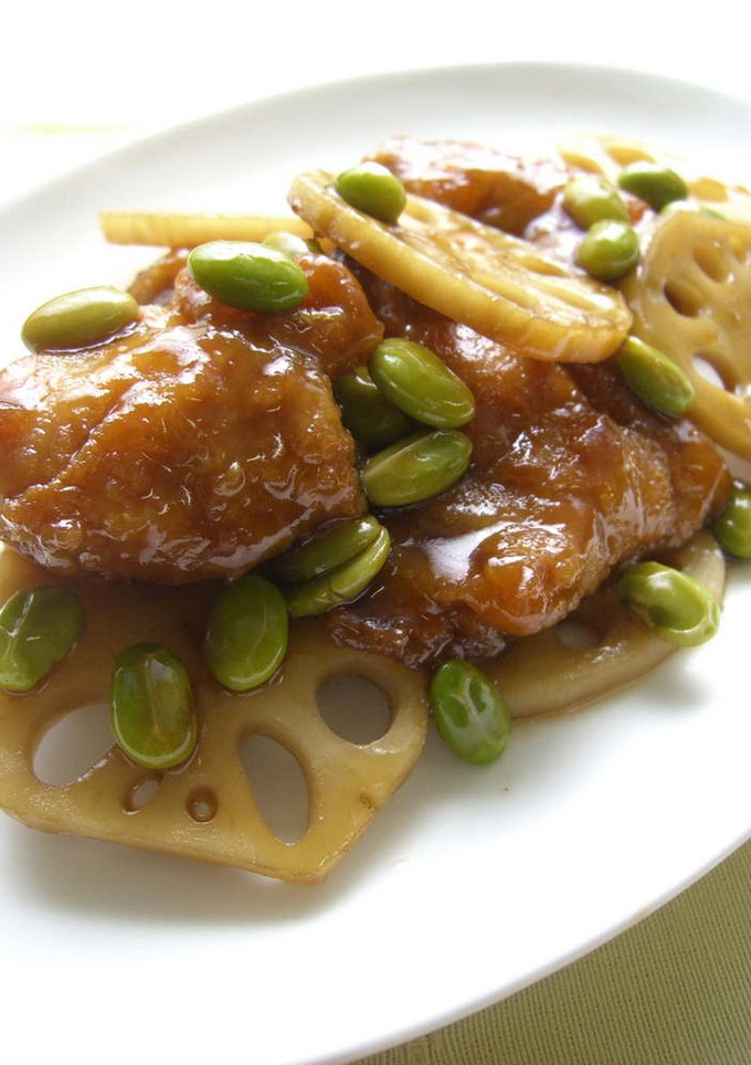 簡単♪鶏の唐揚げとれんこんの甘辛煮♪-レシピのメイン写真