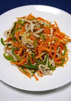 ヘルシー！エノキと肉野菜の味噌炒め-レシピのメイン写真