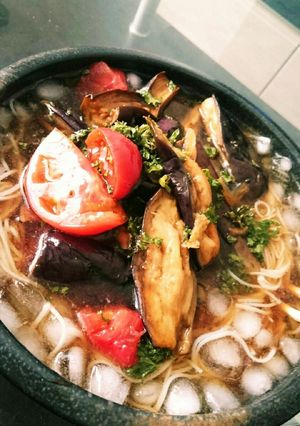 茄子とトマトのシソ冷やそうめん-レシピのメイン写真