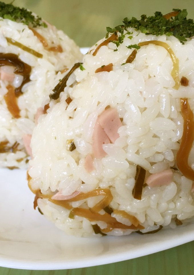 ☆生姜昆布 ソーセージ おにぎり-レシピのメイン写真