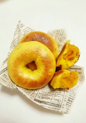 中にも外にも！かぼちゃベーグル-レシピのメイン写真