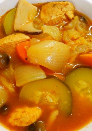 鶏むね肉とキャベツ＊ズッキーニのカレー煮-レシピのメイン写真