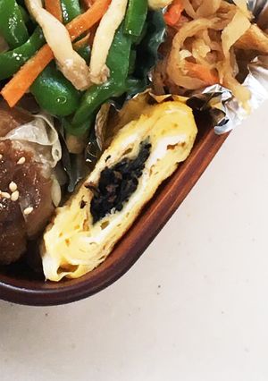 【お弁当】ひじきの煮物入り玉子焼き-レシピのメイン写真