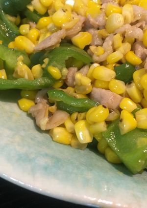 子供も♡コーンとピーマン豚肉の中華風炒め-レシピのメイン写真