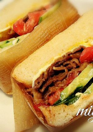 ワックスペーパー包み♪焼肉サンド♡-レシピのメイン写真