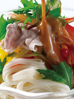 夏野菜と冷しゃぶのサラダ素麺-レシピのメイン写真