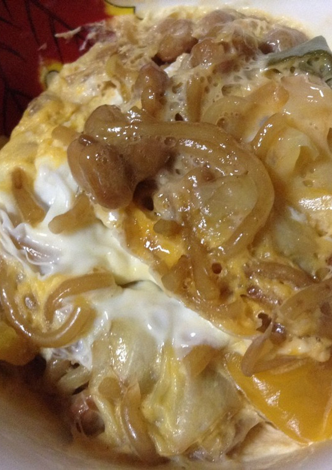レンジで簡単！焼きそば&納豆のたまごとじ-レシピのメイン写真