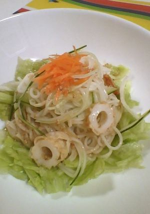 サラダそうめん　豆乳ごま酢だれ-レシピのメイン写真