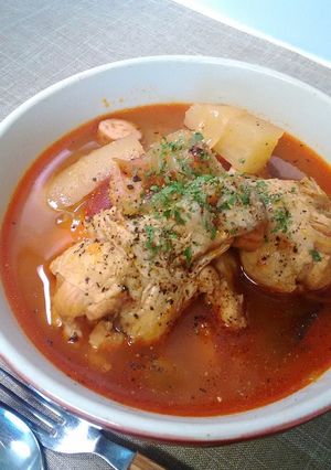 鶏肉と大根ときのこのトマト煮込み♪-レシピのメイン写真