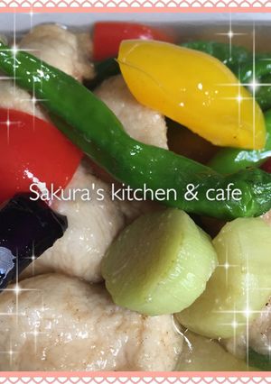 冷やして☆鶏胸肉と彩り野菜の揚げ浸し♡-レシピのメイン写真