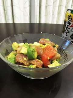 お刺身とアボカドのわさび醤油和え-レシピのメイン写真