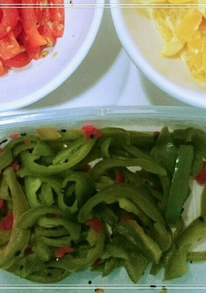 冷凍お弁当お野菜おかず：ピーマンの梅ごま-レシピのメイン写真