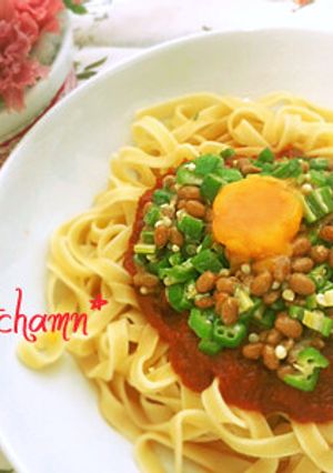 簡単♪納豆とオクラの冷製パスタ-レシピのメイン写真