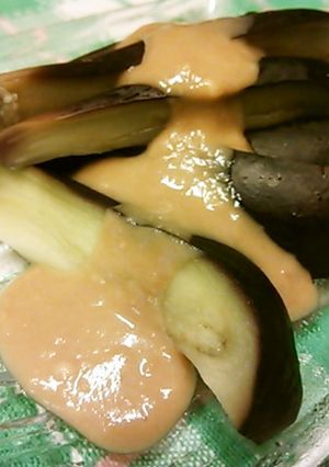 蒸しナスの甘酒ごま味噌がけ-レシピのメイン写真