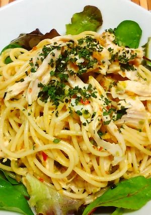 ドレッシングとふりかけでタイカレーパスタ-レシピのメイン写真