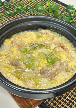 出汁が染みる★鶏肉と長ネギの極上とりネギ雑炊-レシピのメイン写真