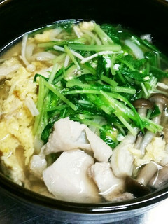 鶏とキノコのかき玉うどん-レシピのメイン写真