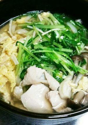 鶏とキノコのかき玉うどん-レシピのメイン写真