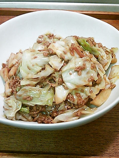 キャベツの豚ひきあん炒め-レシピのメイン写真
