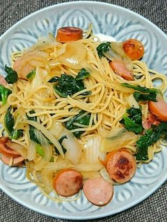 ウインナーとほうれん草の和風パスタ-レシピのメイン写真