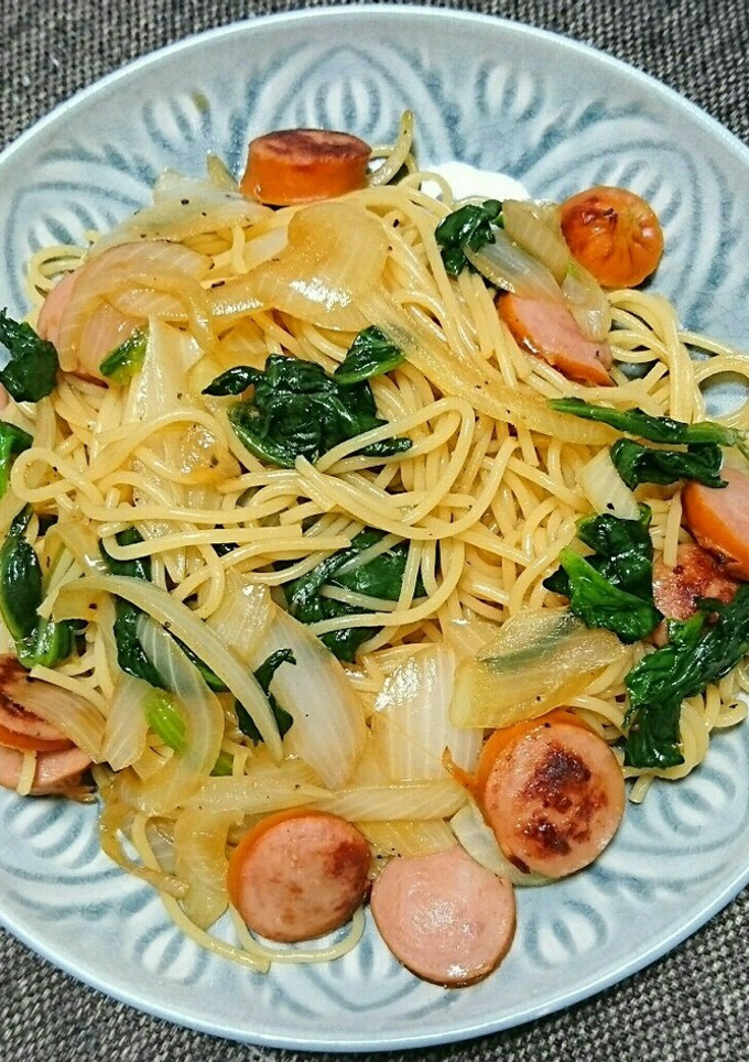 ウインナーとほうれん草の和風パスタ-レシピのメイン写真
