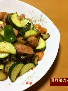 夏野菜のガーリックバジル炒め-レシピのメイン写真