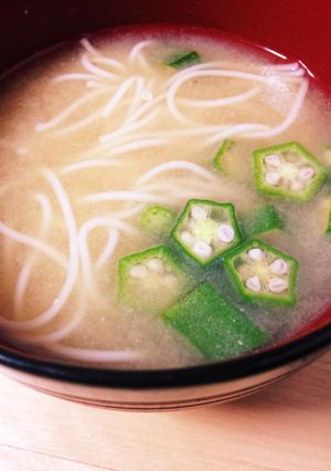 七夕☆オクラと素麺のお味噌汁-レシピのメイン写真