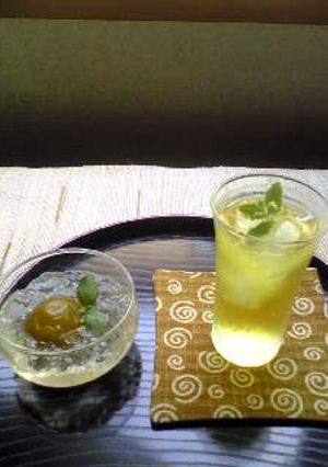 梅の甘露煮ゼリーと緑茶ミント-レシピのメイン写真