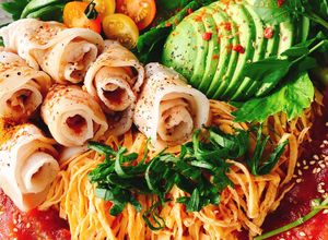 低糖質サラダ素麺！冷しゃぶのせたまご麺-レシピのメイン写真