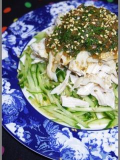 自宅で棒棒鶏!梅しそで簡単さっぱり味-レシピのメイン写真