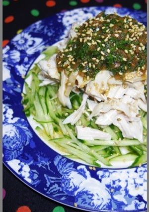 自宅で棒棒鶏！梅しそで簡単さっぱり味-レシピのメイン写真